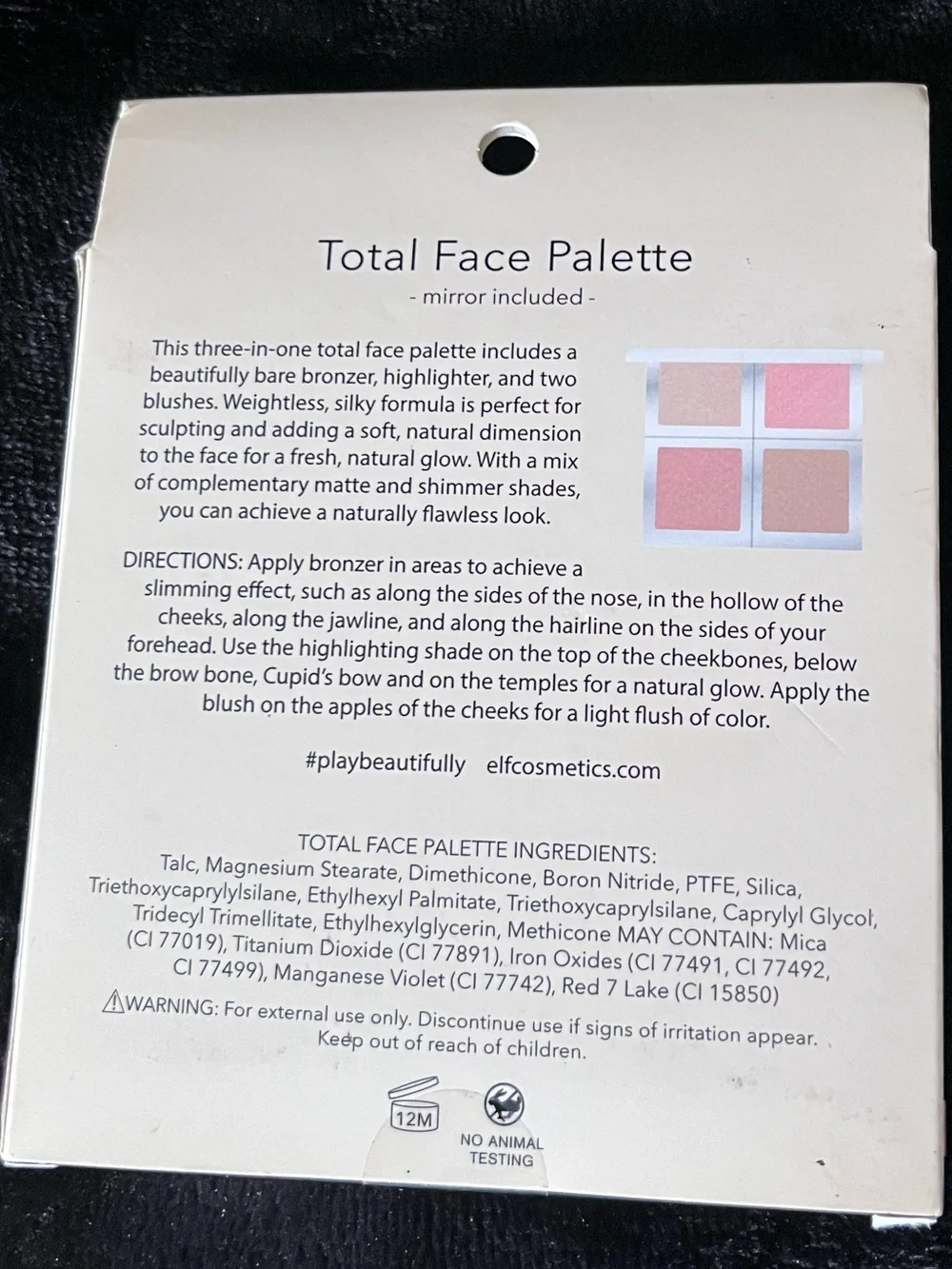 NWT NIB DISCONTINUED E.L.F Cosmetics Beautifully Bare Natural Glow Face Palette